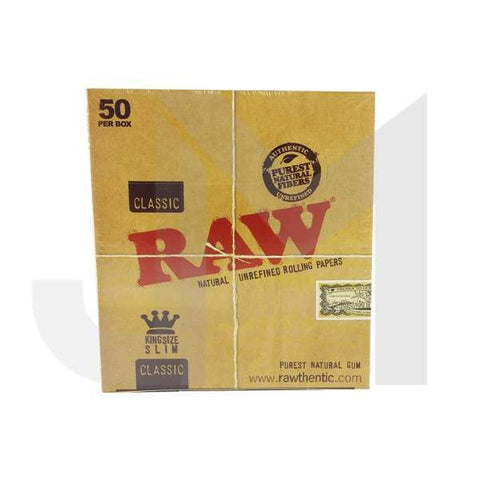 50 Raw Classic King Size Slim Rolling Papers