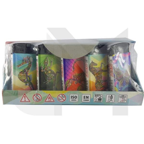 4Smoke Refillable Flat Printed Lighters 25 Pack - XHD8111