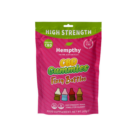 Hempthy 1000mg CBD Fizzy Bottles Gummies - 50 Pieces