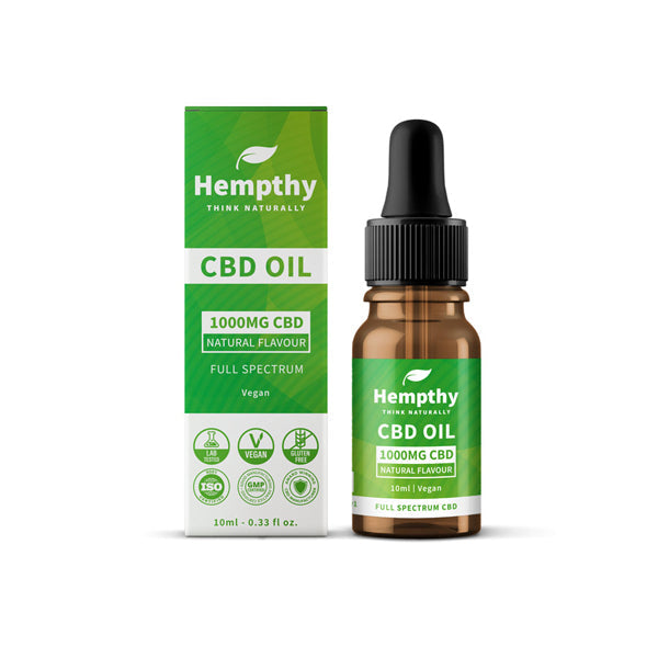 Hempthy 1000mg CBD Oil Full Spectrum Natural -  10ml