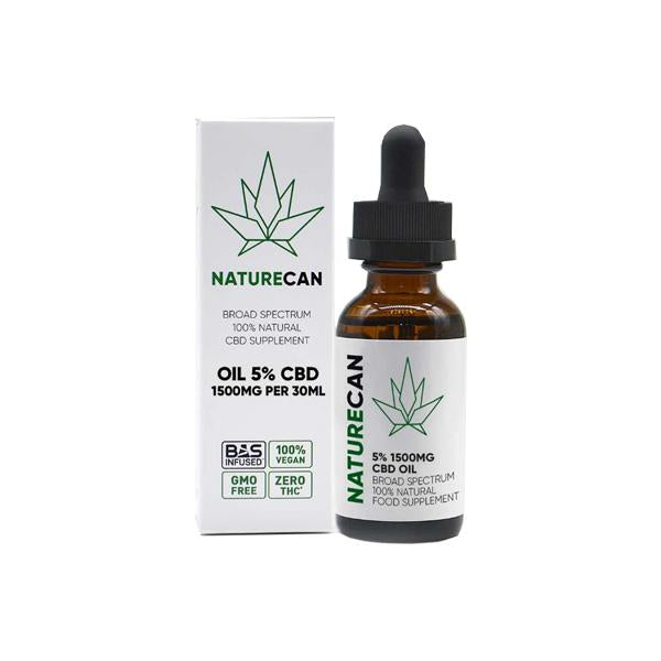 Naturecan 5% 500mg CBD Broad Spectrum MCT Oil 30ml